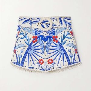 FARM RIO Jungle Chic Belted Cotton Shorts